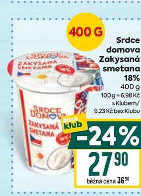 Srdce domova Zakysaná smetana 18% 400 g v akci