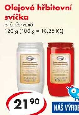 Olejová hřbitovní svíčka, 120 g  