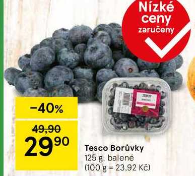 Tesco Borůvky, 125 g, balené