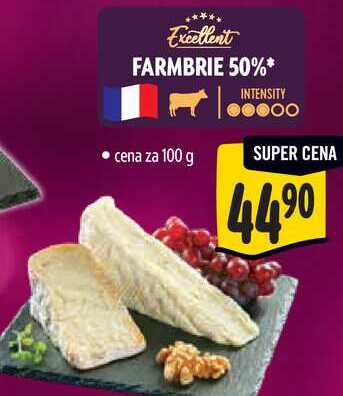FARMBRIE 50%, cena za 100 g  