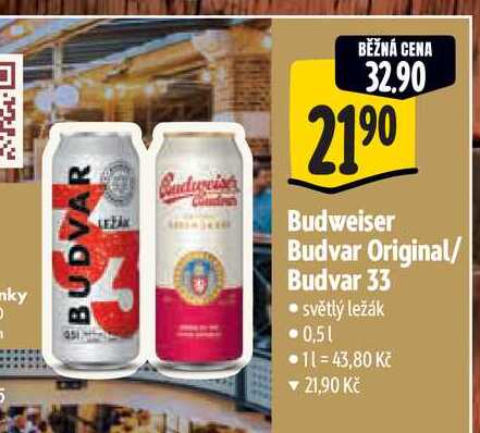   Budweiser Budvar Original/ Budvar 33  0,5 l