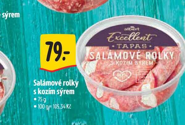   Salámové rolky s kozím sýrem 75g  