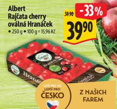 Albert Rajčata cherry oválná Hranáček, 250 g