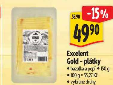 Excelent Gold - plátky, 150 g