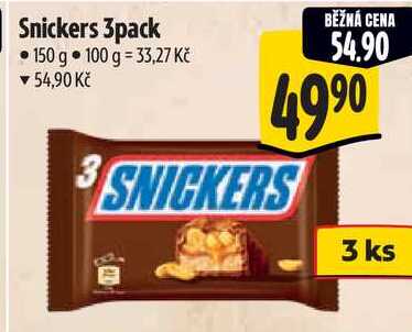 Snickers 3pack, 150 g