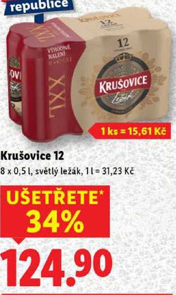 Krušovice, 8x 0,5 l