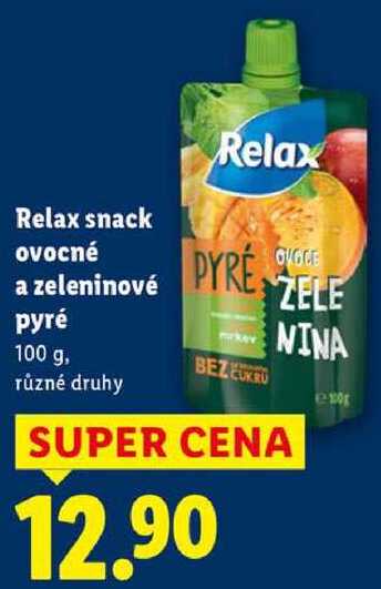 Relax snack ovocné a zeleninové pyré, 100 g