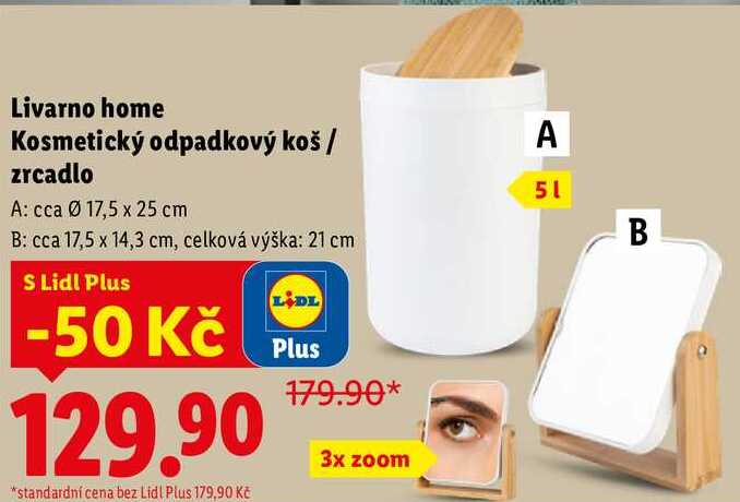 Livarno home Kosmetický odpadkový koš/zrcadlo 