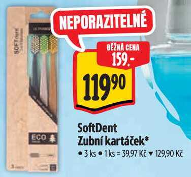 SoftDent Zubní kartáček, 3 ks