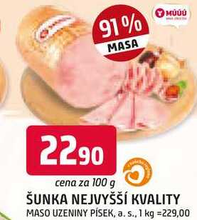 ŠUNKA NEJVYŠŠÍ KVALITY 100g