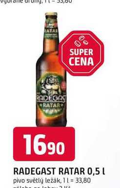RADEGAST RATAR 0,5 L pivo světlý ležák