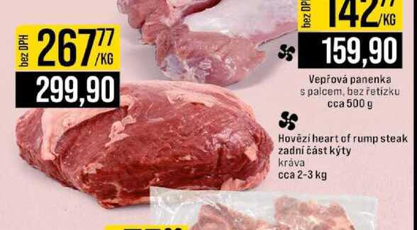 Hovězí heart of rump steak zadní část kýty kráva 1 kg