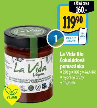 La Vida Bio Čokoládová pomazánka, 270 g