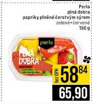 Perla plná dobra papriky plněné čerstvým sýrem zelené+červené 150 g 