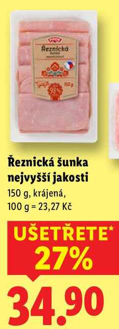 Řeznická šunka nejvyšší jakosti, 150 g