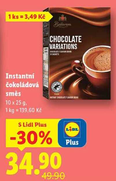 Instantní čokoládová směs, 10x 25 g