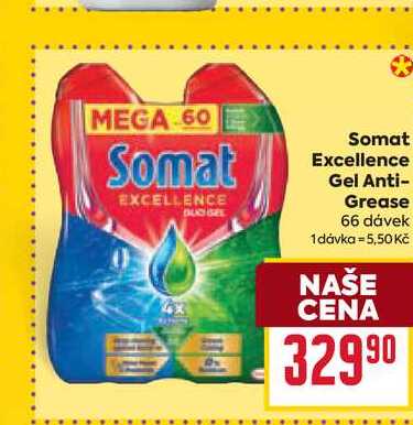 Somat Excellence Gel Anti- Grease 66 dávek