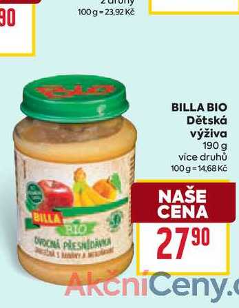 BILLA BIO Dětská výživa 190 g 