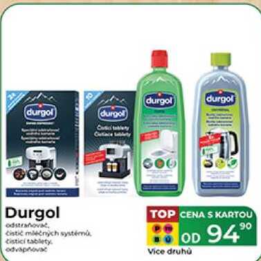 Durgol odstraňovač cistic mléčných systémů cistici tablety odvápňovač