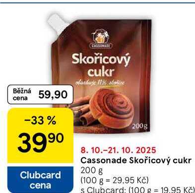 Cassonade Skořicový cukr, 200 g 