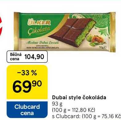 Dubai style čokoláda, 93 g  