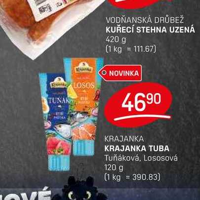 KRAJANKA TUBA Tuňáková, Lososová 120 g 