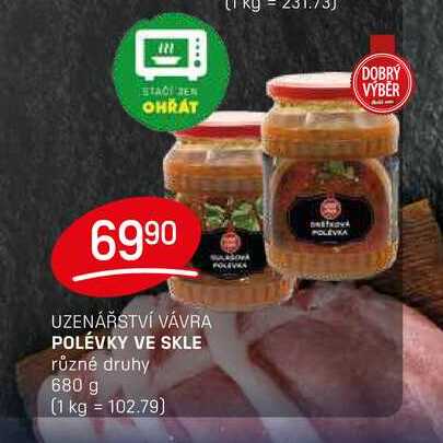 POLÉVKY VE SKLE různé druhy 680 g  