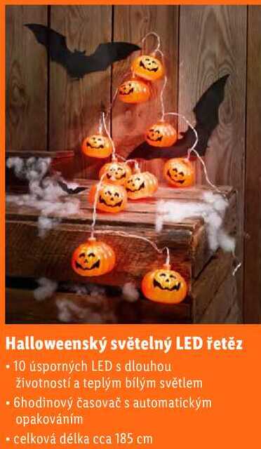 Halloweenský světelný LED řetěz 