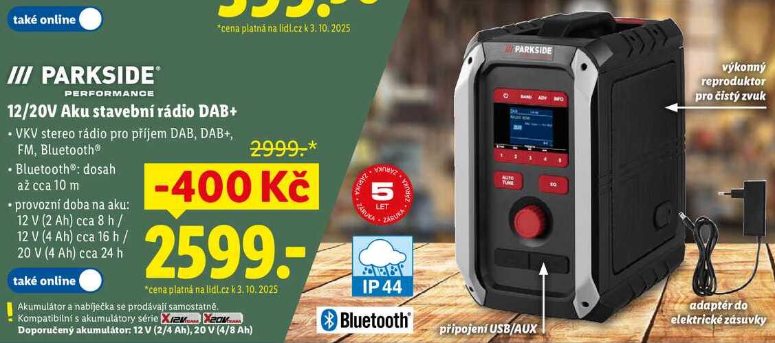 12/20V Aku stavební rádio DAB+ 