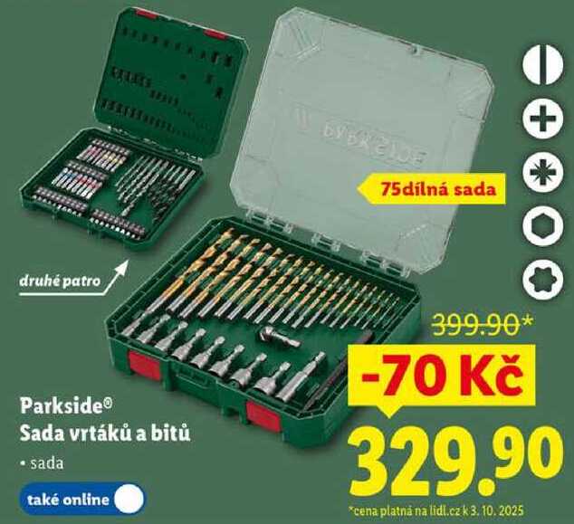 Parkside Sada vrtáků a bitů