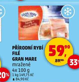 PŘÍRODNÍ RYBÍ FILÉ GRAN MARE, 4x 100 g