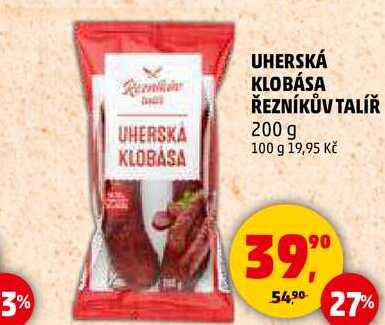 UHERSKÁ KLOBÁSA ŘEZNÍKŮV TALÍŘ, 200 g