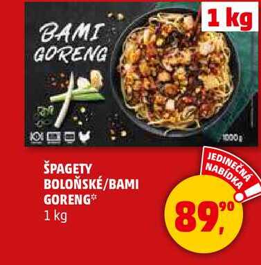 ŠPAGETY BOLOŇSKÉ/BAMI GORENG, 1 kg