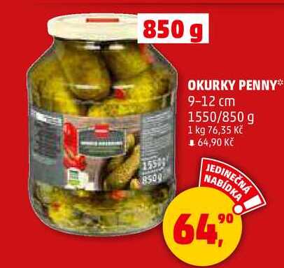 OKURKY PENNY 9-12 cm, 1550/850 g