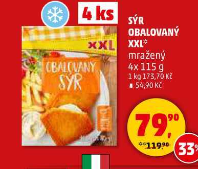 SÝR OBALOVANÝ XXL, 4x 115 g 