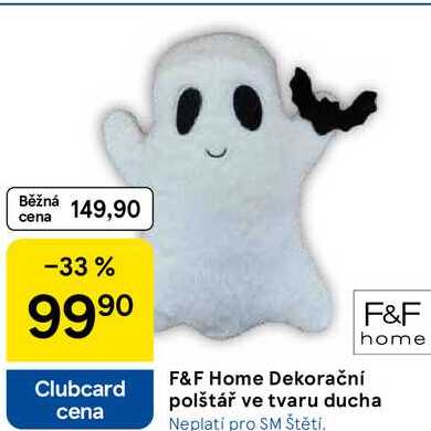F&F Home Dekorační polštář ve tvaru ducha