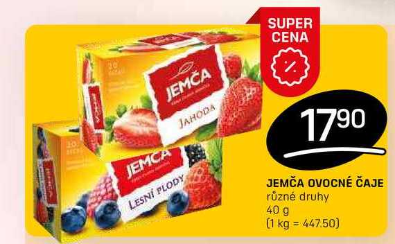 JEMČA OVOCNÉ ČAJE různé druhy 40 g