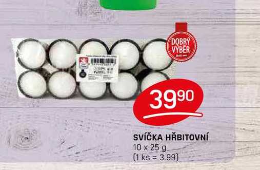 SVÍČKA HŘBITOVNÍ 10 x 25 g 
