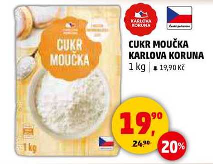 CUKR MOUČKA KARLOVA KORUNA, 1 kg