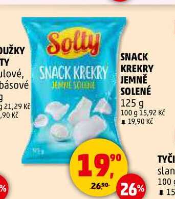 SNACK KREKRY JEMNĚ SOLENÉ, 125 g 