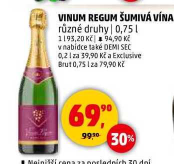 VINUM REGUM ŠUMIVÁ VÍNA, 0,75 l