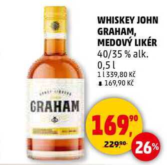 WHISKEY JOHN GRAHAM, MEDOVÝ LIKÉR, 0,5 l