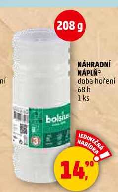 NÁHRADNÍ NÁPLŇ doba hoření 68 h, 1 ks