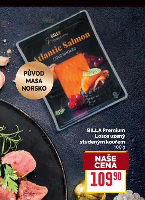 BILLA Premium Losos uzený studeným kouřem 100 g