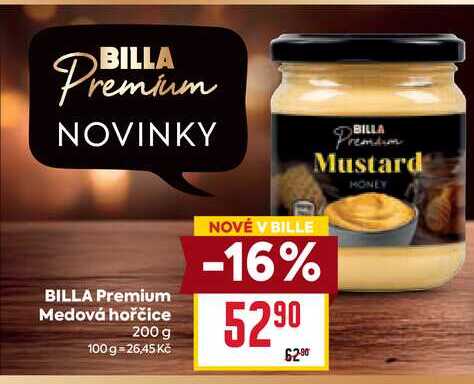 BILLA Premium Medová hořčice 200 g 