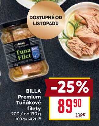 BILLA Premium Tuňákové filety 200/ od 130 g 