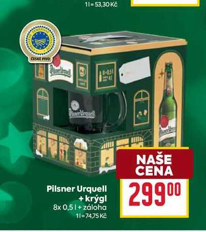 Pilsner Urquell +krýgl 8x 0,5l