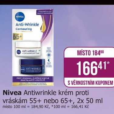 Nivea Antiwrinkle krém proti vráskám 55+ nebo 65+, 2x 50 ml