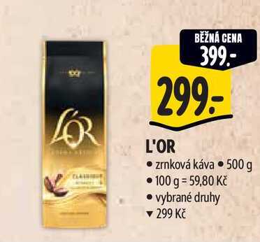   L'OR zrnková káva 500 g  