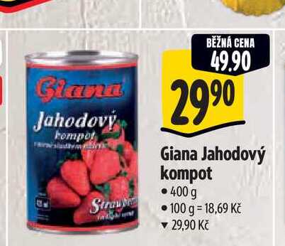   Giana Jahodový kompot 400 g 
